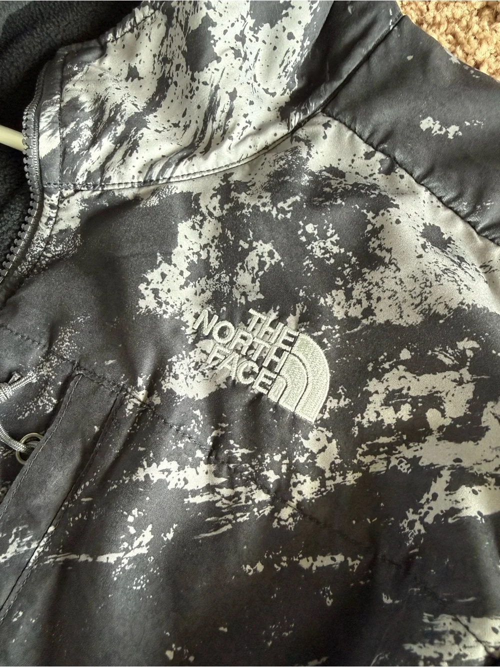 The North Face Black Fleece Jacket with White Logo